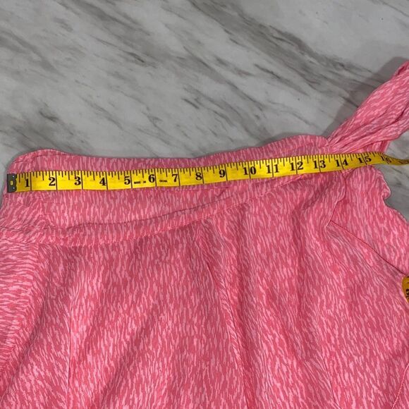 Aerie Pink Chiffon Wrap Skirt Size Large – Abstract Brushstroke Flowy Lined Mini - Picture 9 of 12
